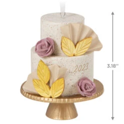Hallmark A Sweet Beginning 2023 Porcelain Ornament -Lovely Souvenir Store 2023 Wedding Cake Keepsake Ornament 1999QHX3067 03