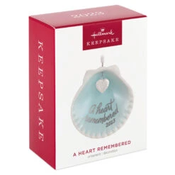 Hallmark A Heart Remembered 2023 Porcelain Ornament 11 Hallmark A Heart Remembered 2023 Porcelain Ornament -Lovely Souvenir Store A Heart Remembered Seashell Keepsake Ornament 1799QHX3037 04