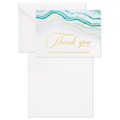 Hallmark Abstract Waves Boxed Blank Sympathy Thank-You Notes, Pack Of 20 -Lovely Souvenir Store Abstract Waves Boxed Blank Sympathy ThankYou Notes 5STZ1101 03