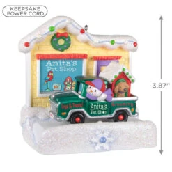 Hallmark Happy Holiday Parade Collection Anita's Pet Shop Musical Ornament With Light 10 Hallmark Happy Holiday Parade Collection Anita's Pet Shop Musical Ornament With Light -Lovely Souvenir Store Anitas Pet Shop Store and Truck Keepsake Ornament 3499QGO2519 03