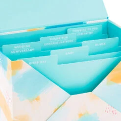 Hallmark Assorted All-Occasion Greeting Cards In Pastel Watercolor Organizer, Box Of 24 -Lovely Souvenir Store Assorted Fun AllOccasion Cards in Storage Box 5EBN1002 05