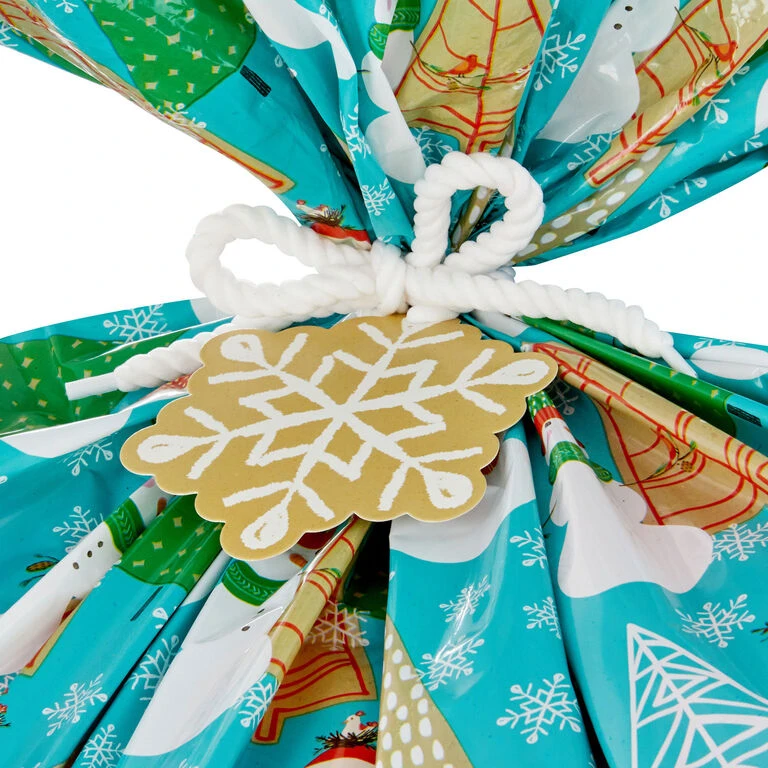 Hallmark Snowmen On Blue And Snowflakes On Red 2-Pack Giant Plastic Christmas Gift Bags 6 Hallmark Snowmen On Blue And Snowflakes On Red 2-Pack Giant Plastic Christmas Gift Bags - Image 4