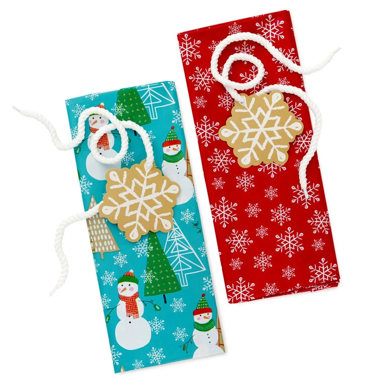 Hallmark Snowmen On Blue And Snowflakes On Red 2-Pack Giant Plastic Christmas Gift Bags 8 Hallmark Snowmen On Blue And Snowflakes On Red 2-Pack Giant Plastic Christmas Gift Bags - Image 6