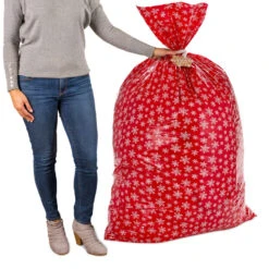 Hallmark Snowmen On Blue And Snowflakes On Red 2-Pack Giant Plastic Christmas Gift Bags 15 Hallmark Snowmen On Blue And Snowflakes On Red 2-Pack Giant Plastic Christmas Gift Bags -Lovely Souvenir Store Assorted Giant Plastic Christmas Gift Bags 5XGB1452 07