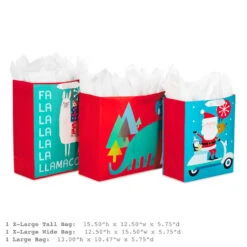 Hallmark 13" And 15.5" Assorted Kids 3-Pack Christmas Gift Bags With Tissue Paper 10 Hallmark 13" And 15.5" Assorted Kids 3-Pack Christmas Gift Bags With Tissue Paper -Lovely Souvenir Store Assorted L and XL Kids Christmas Gift Bags 5XGB4896 03