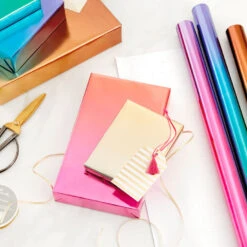Hallmark Assorted Ombré Foil 3-Pack Wrapping Paper, 60 Sq. Ft Total -Lovely Souvenir Store Assorted Ombr Foil Wrapping Paper 5EWR2655 03