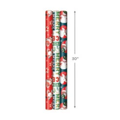 Hallmark Very Vintage Christmas 3-Pack Assortment Wrapping Paper, 120 Sq. Ft. -Lovely Souvenir Store Assorted Vintage Designs Christmas Wrapping Paper 5JXW1079 04