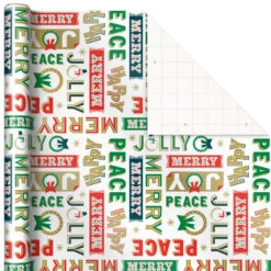 Hallmark Very Vintage Christmas 3-Pack Assortment Wrapping Paper, 120 Sq. Ft. -Lovely Souvenir Store Assorted Vintage Designs Christmas Wrapping Paper 5JXW1079 06