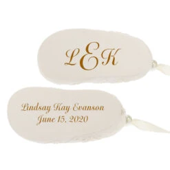 Baby's First Christmas Monogram Booties Porcelain Personalized Ornament -Lovely Souvenir Store Babys First Christmas Monogram Booties Porcelain Personalized Ornament 2299QHE1924B2 07