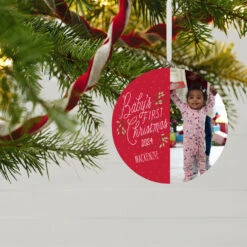 Lovely Souvenir Store -Lovely Souvenir Store Babys First Personalized Round Christmas Ornament 1999QHE1711B23 02