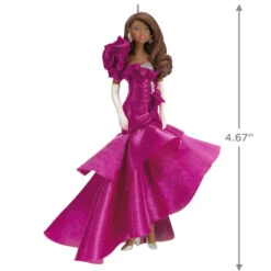 Hallmark Barbie™ Pink Collection™ 2023 Porcelain And Fabric Ornament 10 Hallmark Barbie™ Pink Collection™ 2023 Porcelain And Fabric Ornament -Lovely Souvenir Store Barbie in Hot Pink Dress Keepsake Ornament 4999QXI7007 03