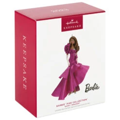 Hallmark Barbie™ Pink Collection™ 2023 Porcelain And Fabric Ornament 11 Hallmark Barbie™ Pink Collection™ 2023 Porcelain And Fabric Ornament -Lovely Souvenir Store Barbie in Hot Pink Dress Keepsake Ornament 4999QXI7007 04