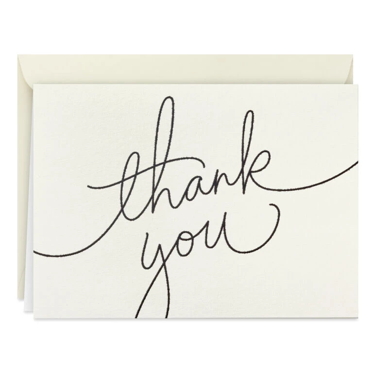 Hallmark Black Script Bulk Boxed Blank Thank-You Notes, Pack Of 40 2 Hallmark Black Script Bulk Boxed Blank Thank-You Notes, Pack Of 40