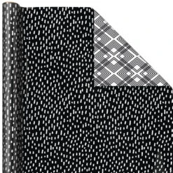 Hallmark Black And White Prints 3-Pack Reversible Wrapping Paper, 75 Sq. Ft. Total -Lovely Souvenir Store Black and White Prints 3Pack Reversible Gift Wrap 5EWR6401 04