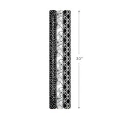 Hallmark Black And White Prints 3-Pack Reversible Wrapping Paper, 75 Sq. Ft. Total -Lovely Souvenir Store Black and White Prints 3Pack Reversible Gift Wrap 5EWR6401 07