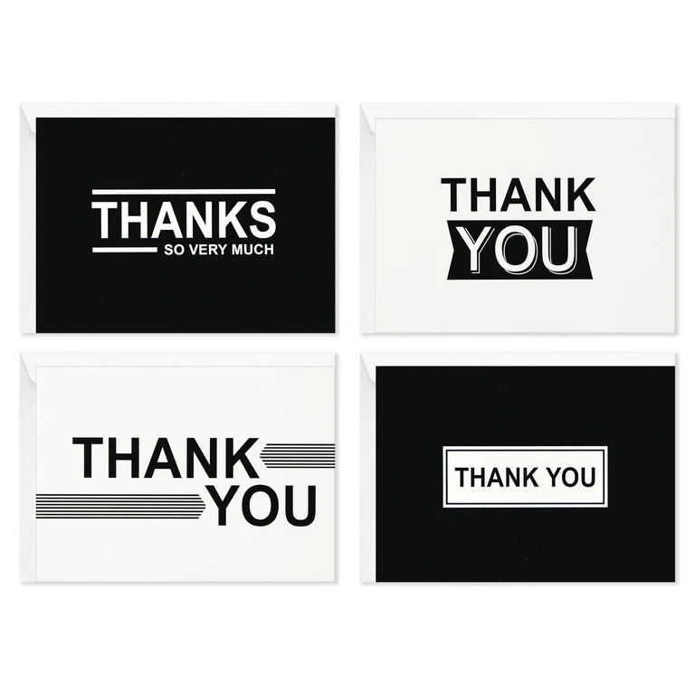 Hallmark Black-and-White Assorted Blank Thank-You Notes, Pack Of 48 4 Hallmark Black-and-White Assorted Blank Thank-You Notes, Pack Of 48 - Image 2