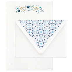 Hallmark Blue Floral Stationery Set, Box Of 20 -Lovely Souvenir Store Blue Floral Stationery Set 1499STN1140 03