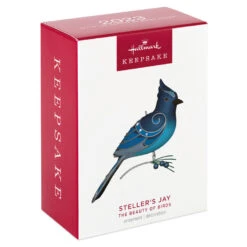 Hallmark The Beauty Of Birds Steller's Jay Ornament 11 Hallmark The Beauty Of Birds Steller's Jay Ornament -Lovely Souvenir Store Blue Jay Bird Keepsake Ornament 1799QXR8057 04