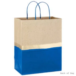 Hallmark 13" Blue And Kraft Paper 6-Pack Gift Bag -Lovely Souvenir Store Blue and Kraft Paper 6Pack Large Gift Bags 5EGB6399 04