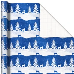 Hallmark Blue And White 3-Pack Holiday Wrapping Paper Assortment, 120 Sq. Ft. -Lovely Souvenir Store Blue and White Holiday Wrapping Paper Assortment 5JXW1256 03
