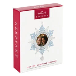 Hallmark Our First Christmas Together Snowflake 2023 Photo Frame Ornament -Lovely Souvenir Store BlueWhite Snowflake Picture Frame Keepsake Ornament 1699QGO2879 04