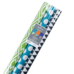 Hallmark Bold Patterns And Solids 3-Pack Reversible Wrapping Paper -Lovely Souvenir Store Bold Patterns and Solids 3Pack Reversible Wrapping Paper 5EWR6429 07