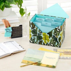 Hallmark Premium Assorted Handmade All-Occasion Cards In Leaf Print Organizer, Box Of 24 -Lovely Souvenir Store Bulk Handmade AllOccasion Cards in Storage Box 5EDX1107 10