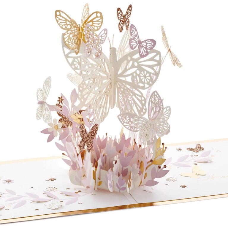 Hallmark Butterfly Bouquet Thankful For You 3D Pop-Up Thinking Of You Card 3 Hallmark Butterfly Bouquet Thankful For You 3D Pop-Up Thinking Of You Card