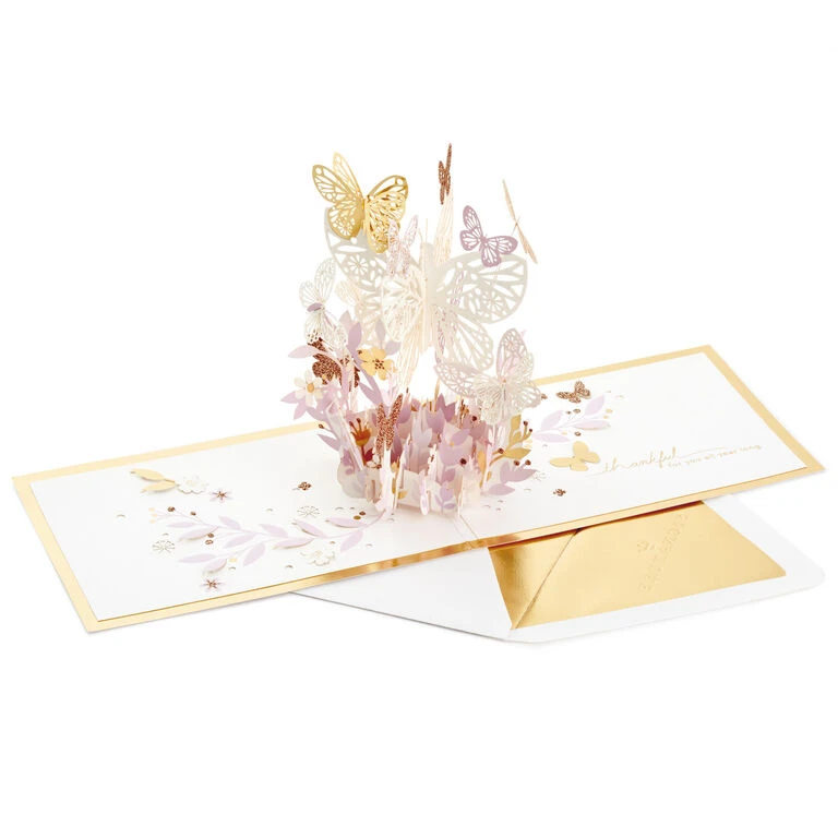 Hallmark Butterfly Bouquet Thankful For You 3D Pop-Up Thinking Of You Card 4 Hallmark Butterfly Bouquet Thankful For You 3D Pop-Up Thinking Of You Card - Image 2