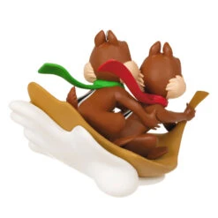 Hallmark Disney Chip And Dale Snow Much Fun! Ornament -Lovely Souvenir Store Chip and Dale Chipmunks Sledding Keepsake Ornament 2099QXD6567 06