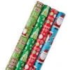 Hallmark Christmas Cheer 4-Pack Reversible Wrapping Paper Assortment, 150 Sq. Ft. -Lovely Souvenir Store Christmas Cheer Assortment Reversible Wrapping Paper 5JXW1736 01