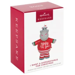 Hallmark I Want A Hippopotamus For Christmas Musical Ornament -Lovely Souvenir Store Christmas Hippopotamus Keepsake Ornament 2099QGO2627 04