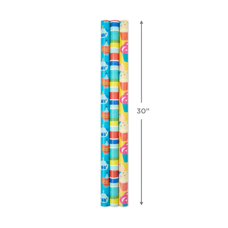Hallmark Colorful Celebration 3-Pack Wrapping Paper, 55 Sq. Ft. Total 5 Hallmark Colorful Celebration 3-Pack Wrapping Paper, 55 Sq. Ft. Total - Image 3