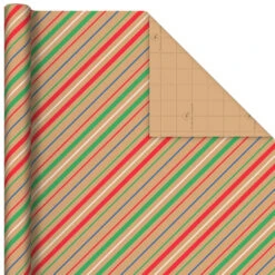 Hallmark Colorful Christmas 4-Pack Kraft Wrapping Paper Assortment, 88 Sq. Ft. -Lovely Souvenir Store Colorful Christmas Assortment Kraft Wrapping Paper 5JXW1212 05