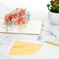 Hallmark Love You Always 3D Pop-Up Love Card -Lovely Souvenir Store Colorful Hearts 3D PopUp Love Card 1299LAD2904 07
