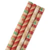 Hallmark Classic Christmas 4-Pack Kraft Wrapping Paper Assortment, 88 Sq. Ft. -Lovely Souvenir Store Colorful Kraft Assortment Christmas Wrapping Paper 5JXW1038 01