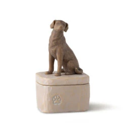 Willow Tree Dark Brown Dog Figurine Keepsake Box