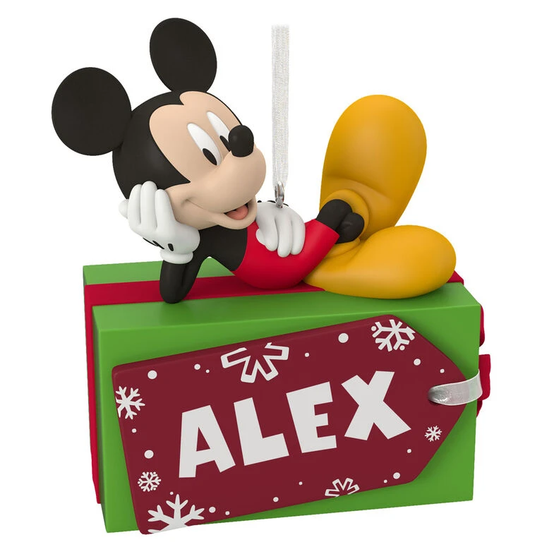 Hallmark Disney Mickey Mouse Christmas Present Personalized Ornament 3 Hallmark Disney Mickey Mouse Christmas Present Personalized Ornament