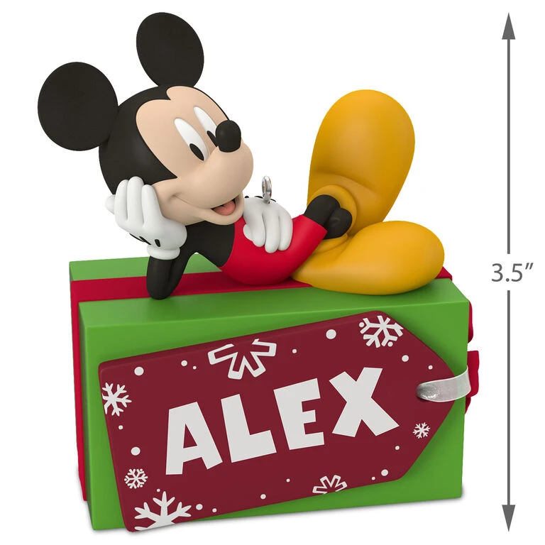 Hallmark Disney Mickey Mouse Christmas Present Personalized Ornament 5 Hallmark Disney Mickey Mouse Christmas Present Personalized Ornament - Image 3