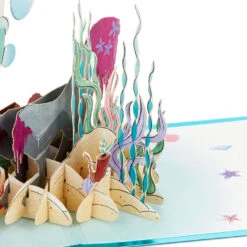 Hallmark Disney The Little Mermaid Wishing You Happiness 3D Pop-Up Card -Lovely Souvenir Store Disney The Little Mermaid Ariel 3D PopUp Card for Her 1499LAD2902 05