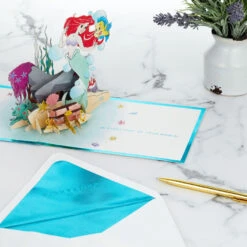 Hallmark Disney The Little Mermaid Wishing You Happiness 3D Pop-Up Card -Lovely Souvenir Store Disney The Little Mermaid Ariel 3D PopUp Card for Her 1499LAD2902 08