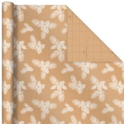 Hallmark Elegant Evergreens 2-Pack Holiday Wrapping Paper, 150 Sq. Ft. -Lovely Souvenir Store Elegant Evergreens Holiday Wrapping Paper 5JXW1203 05