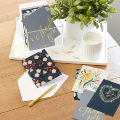 Hallmark Elegant Florals Boxed Blank Thank-You Notes Assortment, Pack Of 48 -Lovely Souvenir Store Elegant Florals Assorted Boxed ThankYou Cards 5STZ1169 06