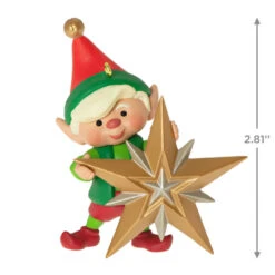 Hallmark North Pole Tree Trimmers Ornament -Lovely Souvenir Store Elf With Christmas Tree Keepsake Ornament 1799QXR8069 03
