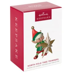 Hallmark North Pole Tree Trimmers Ornament -Lovely Souvenir Store Elf With Christmas Tree Keepsake Ornament 1799QXR8069 04