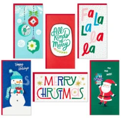 Hallmark Colorful And Casual Money-Holder Boxed Christmas Cards Assortment, Pack Of 36 -Lovely Souvenir Store Festive Assorted MoneyHolder Boxed Christmas Cards 5CZE2139 02