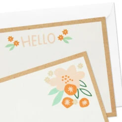 Hallmark Ivory Floral Flat Note Cards In Caddy, Box Of 40 -Lovely Souvenir Store Floral SinglePanel Note Cards With Caddy 3CNT5048 05