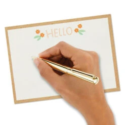 Hallmark Ivory Floral Flat Note Cards In Caddy, Box Of 40 -Lovely Souvenir Store Floral SinglePanel Note Cards With Caddy 3CNT5048 06