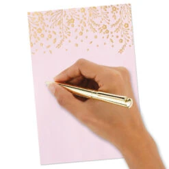 Hallmark Gold Floral On Pink Stationery Set, Box Of 20 -Lovely Souvenir Store Gold Floral on Pink Stationery Set 1499STN1139 04
