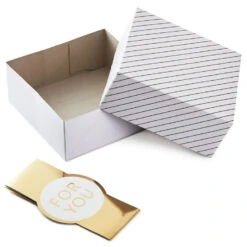 Hallmark 10" Gold And White Striped 2-Pack Gift Boxes With Bands -Lovely Souvenir Store Gold and White Striped 2Pack Gift Boxes With Bands 5EBC1226 03